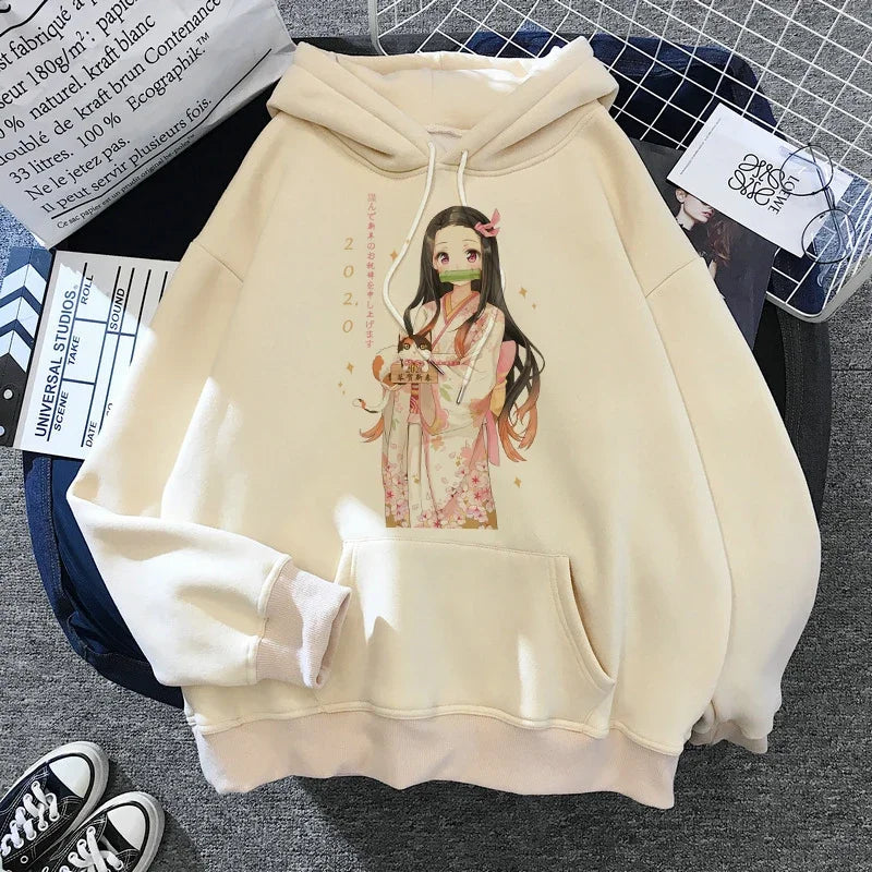 New Kimetsu No Yaiba Sweatshirt Manga Demon Slayer Hoodies Harajuku Anime Japanese Kawaii Hoodie Cartoon Tanjiro Kamado Nezuko