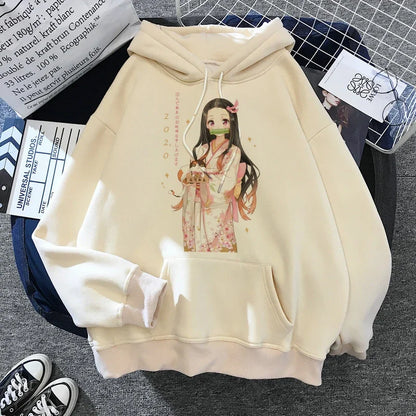 New Kimetsu No Yaiba Sweatshirt Manga Demon Slayer Hoodies Harajuku Anime Japanese Kawaii Hoodie Cartoon Tanjiro Kamado Nezuko