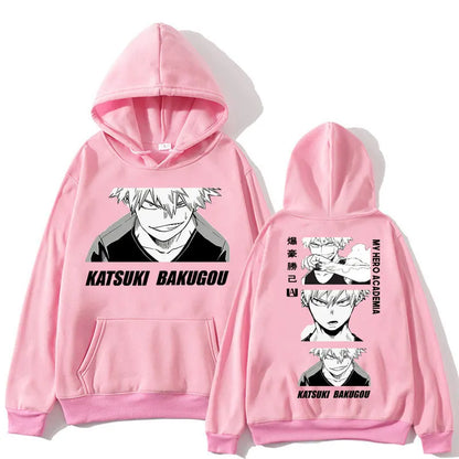 Japan Anime My Hero Academia Bakugo Katsuki Hoodie Men Women Fashion Harajuku Manga Sweatshirt Oversized Fleece Casual Tracksuit
