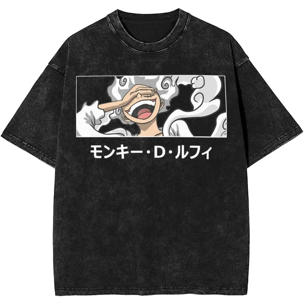 Harajuku Washed T Shirt Monkey D.Luffys O-One P-Piece Loose T-Shirts Hip Hop Tshirt for Men Summer Y2K Fun Print Clothing