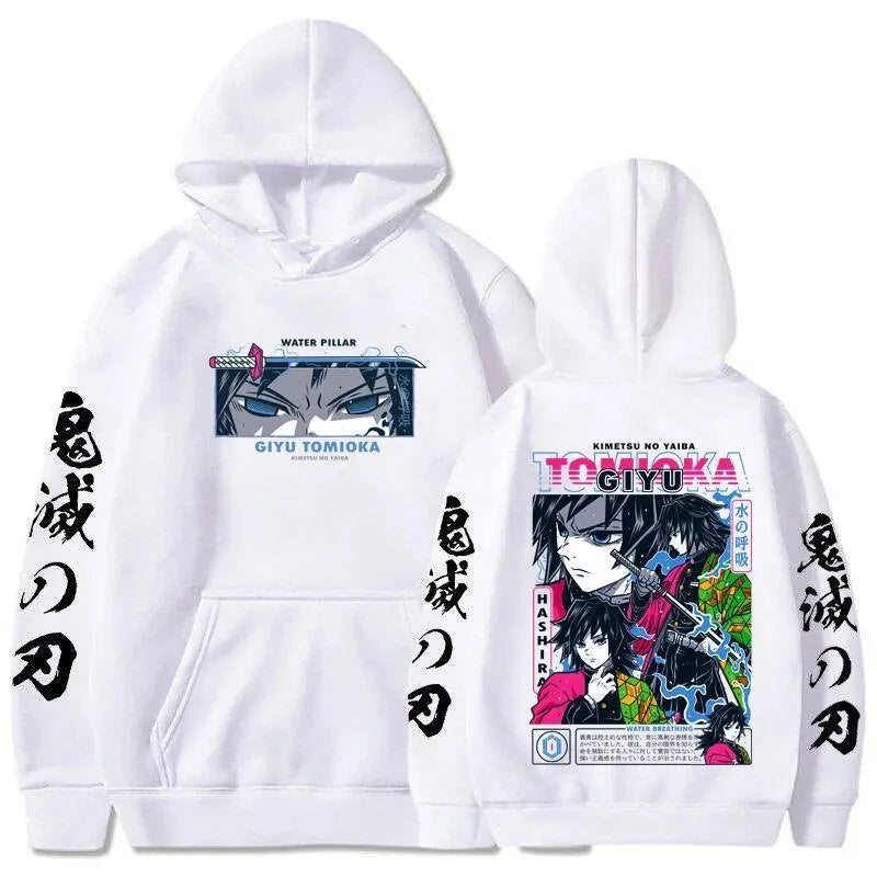 Demon Slayer Giyu Tomioka Hoodie Men Women Anime Cosplay Sweatshirt 2026 New Casual Streetwear Pullover Y2k Long-sleeved Tops