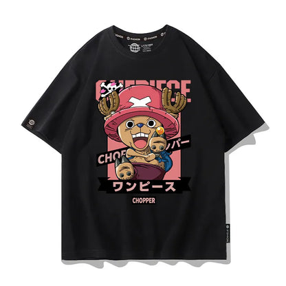 One Piece Short Sleeved T-shirt Men's Summer Nikalufei Aesolon Anime Cotton Summer Loose T-shirt Men's and Women's Half Sleeve