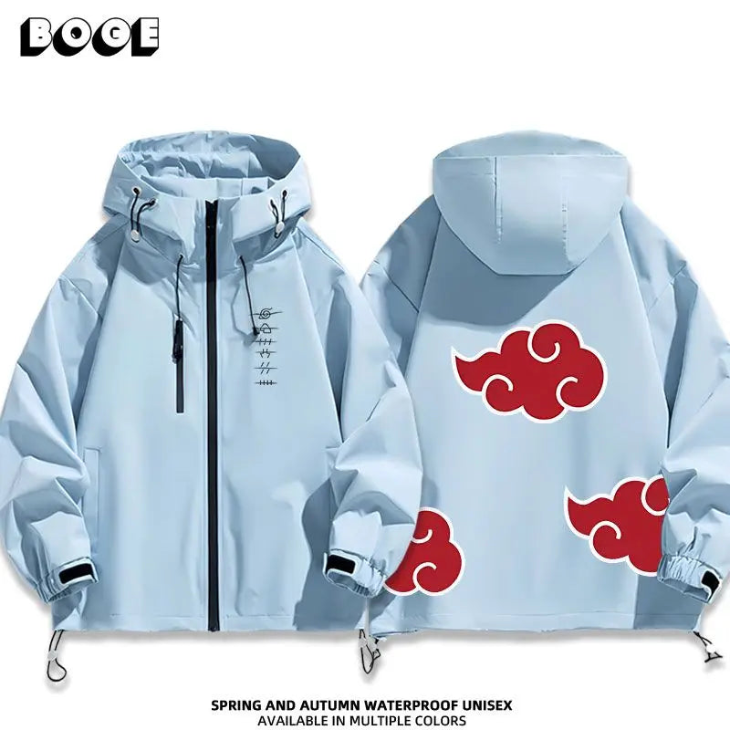 Naruto Akatsuki anime cartoon cute windbreaker anime style for boys and girls couples spring and autumn hooded coat jacket gift