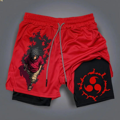 2026 Naruto Japanese Animation Peripheral Printing Double Shorts American Summer Men's Daily Loose Sports Breathable Pants