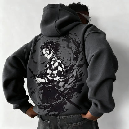 Demon Slayer Collaboration Pure Cotton Men's and Women's Hoodie for Spring and Summer  New Item Street Casual Loose Top