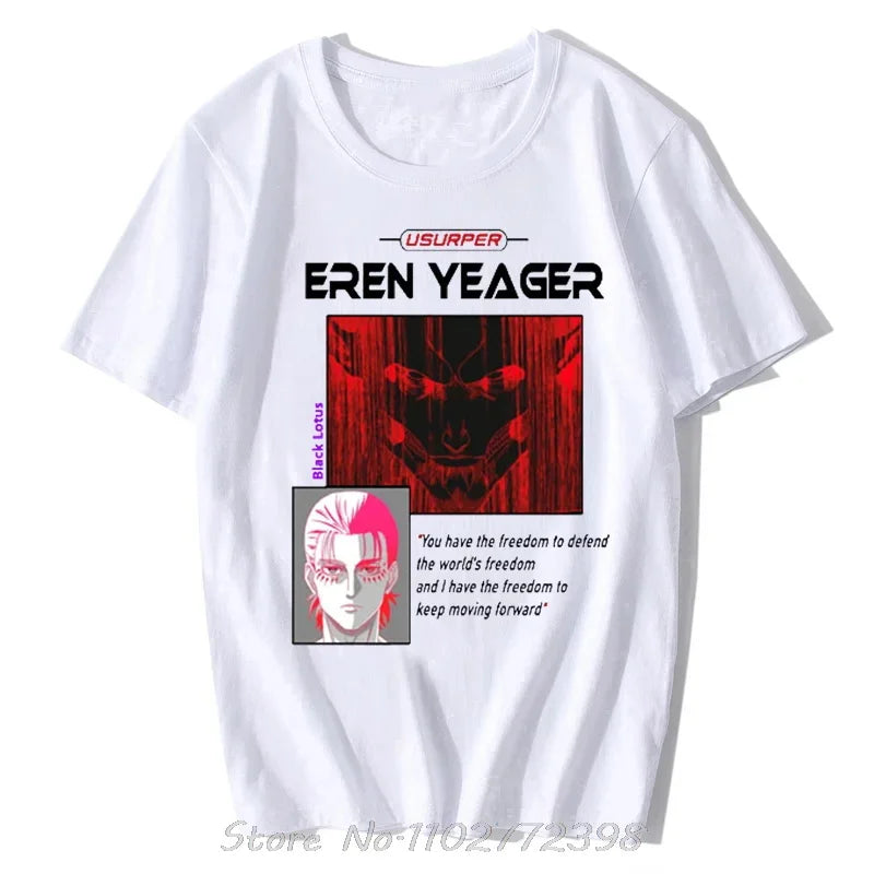 Japanese Anime Attack On Titan Graphic Print T Shirt Men Women Fashion Casual Crew Neck Short Sleeve Plus Size Unisex T Shirt