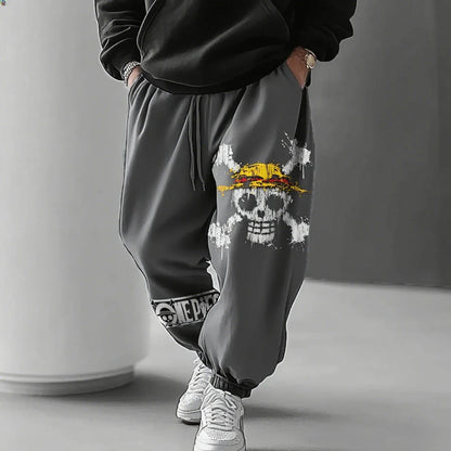 ONE PIECE Anime Co Branded Printed Sweetpants  Spring/Spring New Men's and Women's Casual Loose Harajuku Large Cotton Pants