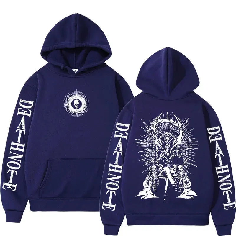 Y2K Anime Death Note Hoodies Yagami Light L·Lawliet Gothic Sweatshirt Men Women Clothing Fashion Long Sleeve Pullovers Streetwea