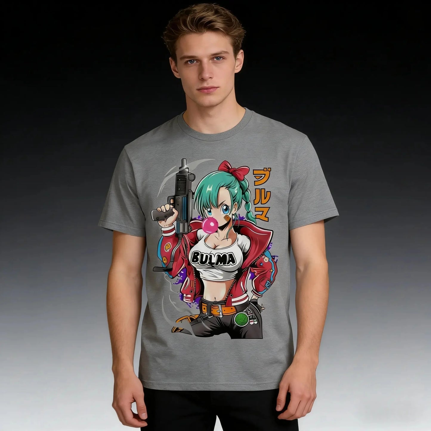 2026 Summer Dragon Ball Vintage Anime T-Shirt, Men's Pure Cotton Loose Casual Bulma Retro Tee for Daily & Sports Wear Y2K Style