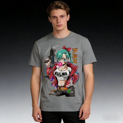 2026 Summer Dragon Ball Vintage Anime T-Shirt, Men's Pure Cotton Loose Casual Bulma Retro Tee for Daily & Sports Wear Y2K Style
