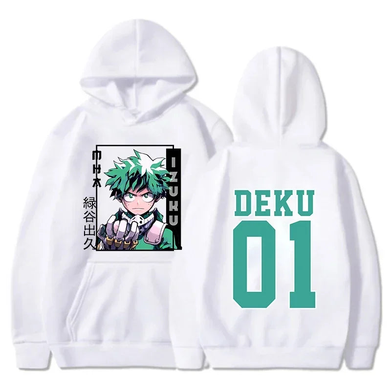 The Japanese Anime "My Hero Academia" Printed Autumn and Winter Sports Hoodie, Hip-hop Harajuku Streetwear Long-sleeved Pullover