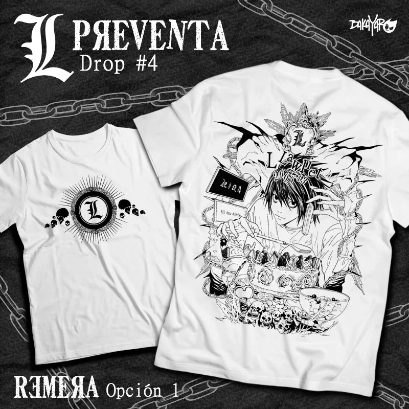Kira Ryuk T-Shirt Death Note L Manga Strip Horror Anime Black Tee Shirt Graphic T Shirts Oversized T Shirt Women's Clothing