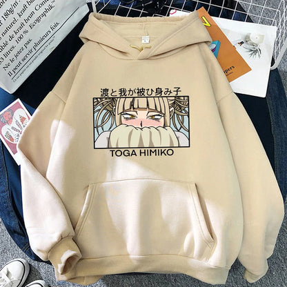 My Hero Academia Anime Kawaii Cartoon Graphics Himiko Toga Hoodies Men Women Long Sleeve Patchwork Boys/girls Hoodie Sweatshirts