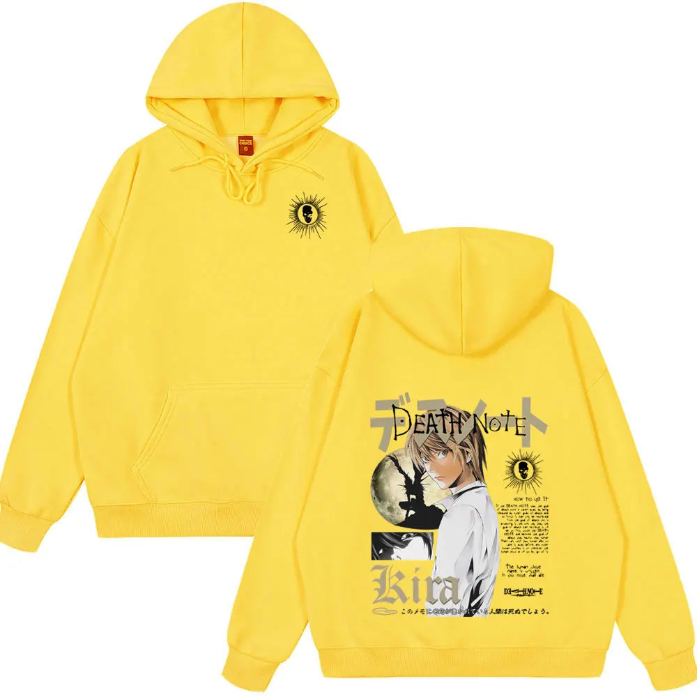 Japan Anime Death Note Yagami Light Tops Men High Quality Cotton Clothes Fashion Hip Hop Couple Hoodies Winter Funny Streetwear
