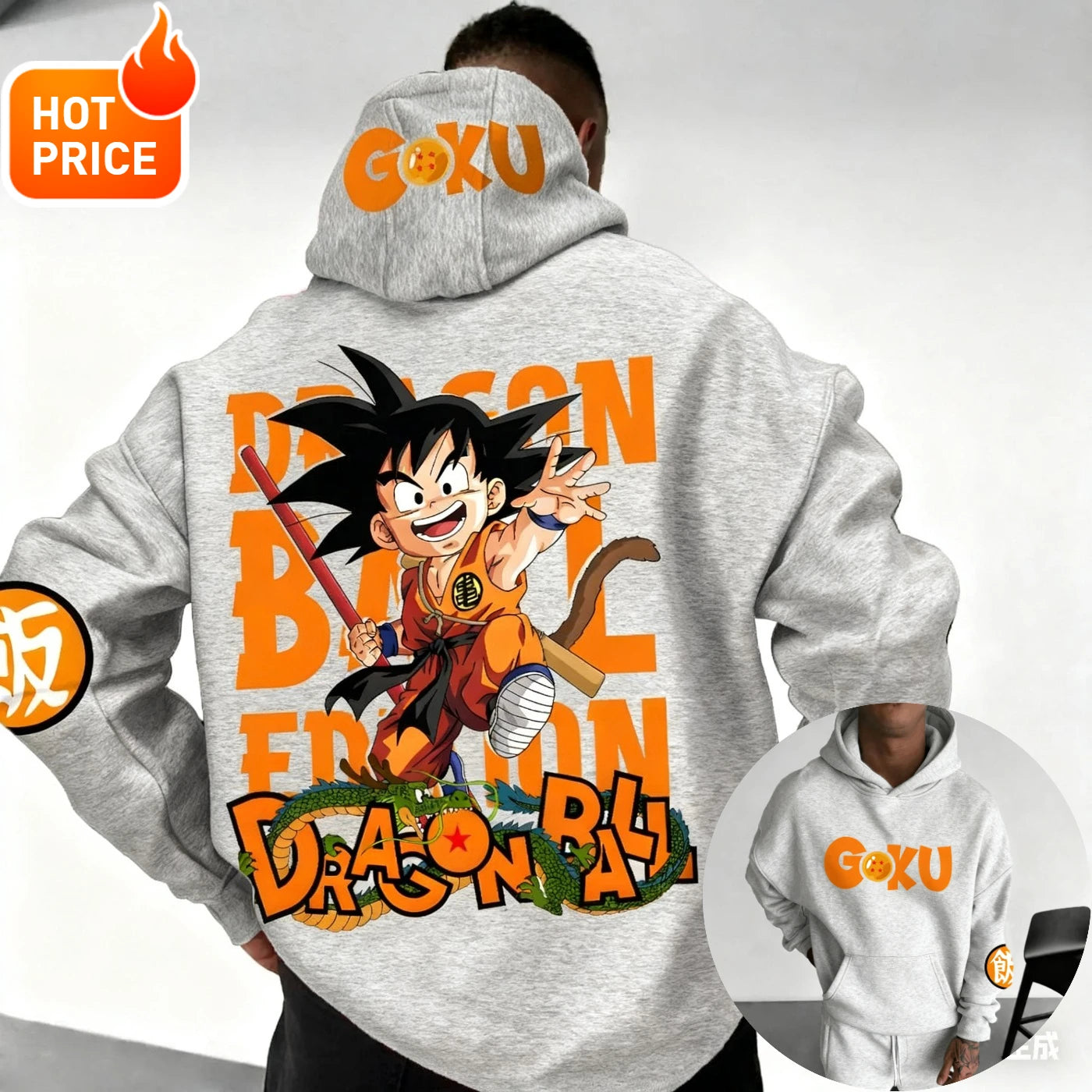 Son Goku Dragon Ball Autumn Harajuku Men Hoodie Streetwear Women Vintage Winter Oversized Hooded Sweatshirt Long Sleeve Unisex