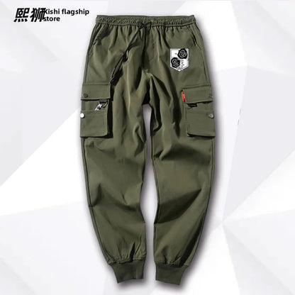 Atta on Titan Workwear Pants Casual Sports Long Trousers Elastic Waist Cotton Polyester Blend Spring Autumn Youth Faion