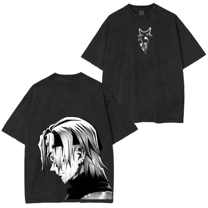 Demon Slayer Anime T Shirt Men Women Vintage Washed Cotton Tee 2026 Summer Casual Tops Graphic Print Streetwear Manga Fashion
