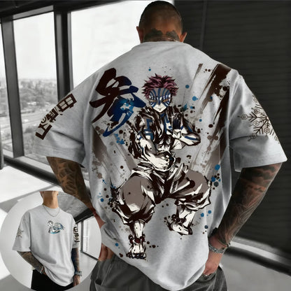 Summer Plus Size Demon Slayer Anime Printed Men, Women T-shirt Casual Parent Child Top Fashion Harajuku Style Street Wear Y2K