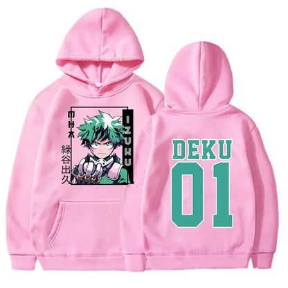 The Japanese Anime "My Hero Academia" Printed Autumn and Winter Sports Hoodie, Hip-hop Harajuku Streetwear Long-sleeved Pullover
