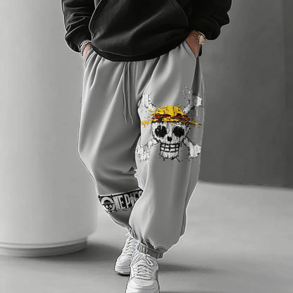 ONE PIECE Anime Co Branded Printed Sweetpants  Spring/Spring New Men's and Women's Casual Loose Harajuku Large Cotton Pants
