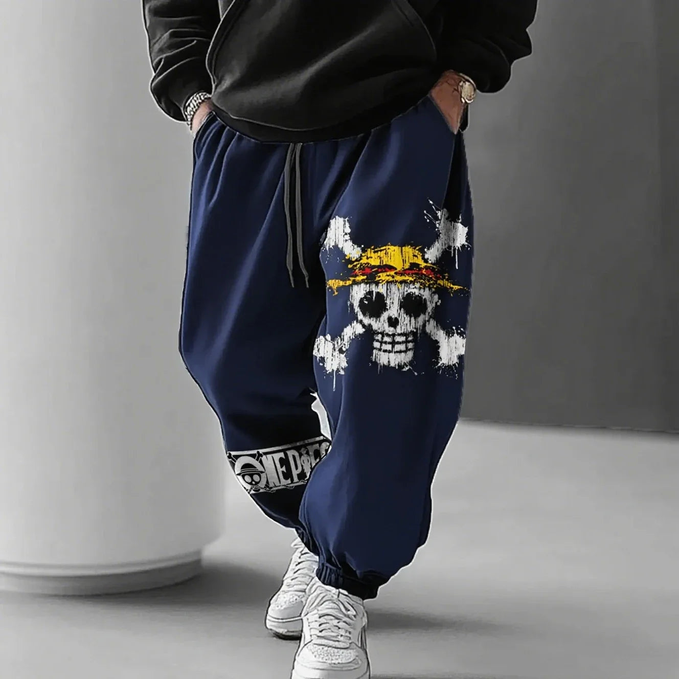ONE PIECE Anime Co Branded Printed Sweetpants  Spring/Spring New Men's and Women's Casual Loose Harajuku Large Cotton Pants