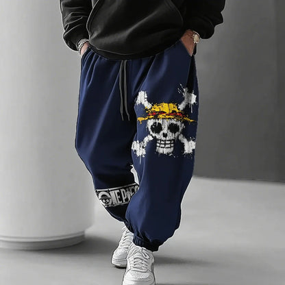 ONE PIECE Anime Co Branded Printed Sweetpants  Spring/Spring New Men's and Women's Casual Loose Harajuku Large Cotton Pants