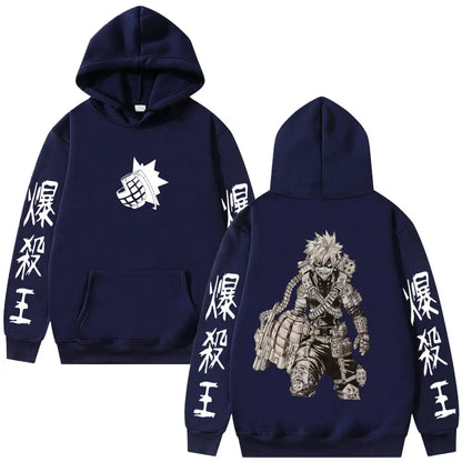 Anime My Hero Academia Bakugou Katsuki Merch Hoodie Men Women Fashion Vintage Hooded Sweatshirt Male Manga Cosplay Streetwear