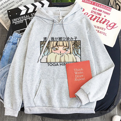 My Hero Academia Anime Kawaii Cartoon Graphics Himiko Toga Hoodies Men Women Long Sleeve Patchwork Boys/girls Hoodie Sweatshirts