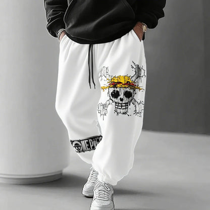 ONE PIECE Anime Co Branded Printed Sweetpants  Spring/Spring New Men's and Women's Casual Loose Harajuku Large Cotton Pants