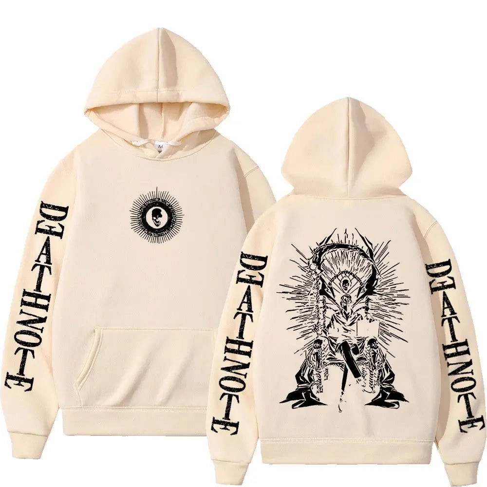 Y2K Anime Death Note Hoodies Yagami Light L·Lawliet Gothic Sweatshirt Men Women Clothing Fashion Long Sleeve Pullovers Streetwea