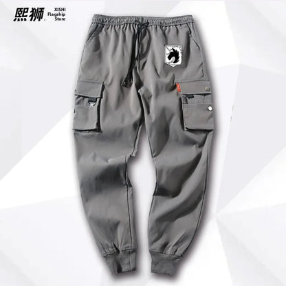 Atta on Titan Workwear Pants Casual Sports Long Trousers Elastic Waist Cotton Polyester Blend Spring Autumn Youth Faion