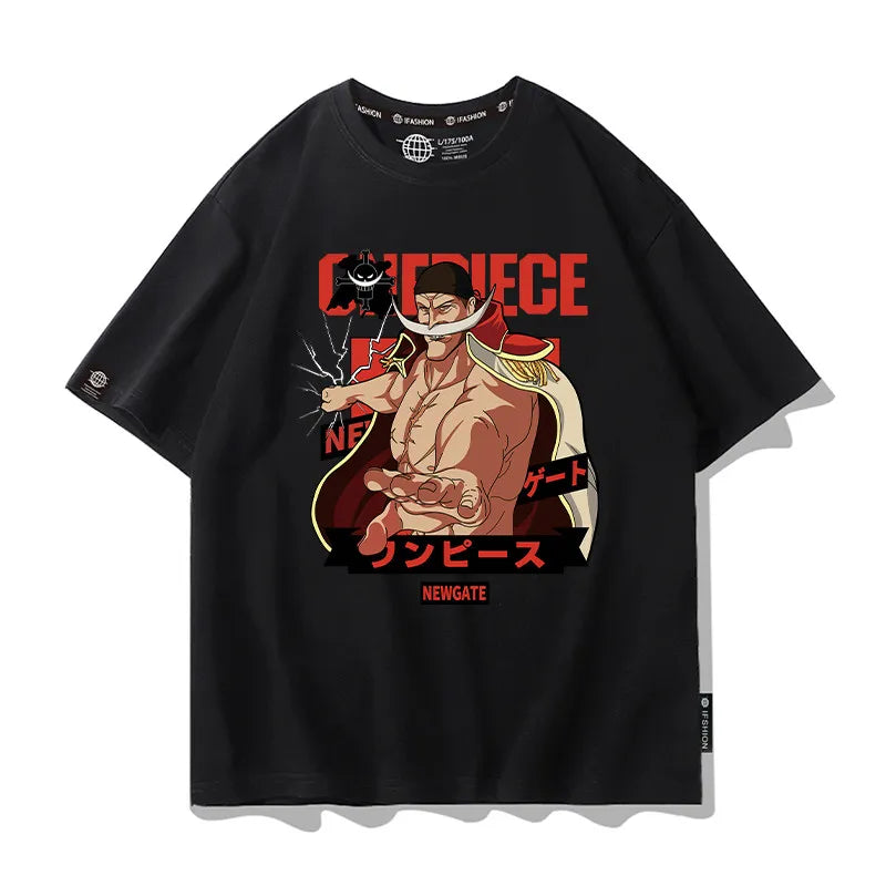 One Piece Short Sleeved T-shirt Men's Summer Nikalufei Aesolon Anime Cotton Summer Loose T-shirt Men's and Women's Half Sleeve
