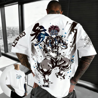 Summer Plus Size Demon Slayer Anime Printed Men, Women T-shirt Casual Parent Child Top Fashion Harajuku Style Street Wear Y2K