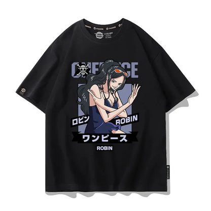One Piece Short Sleeved T-shirt Men's Summer Nikalufei Aesolon Anime Cotton Summer Loose T-shirt Men's and Women's Half Sleeve