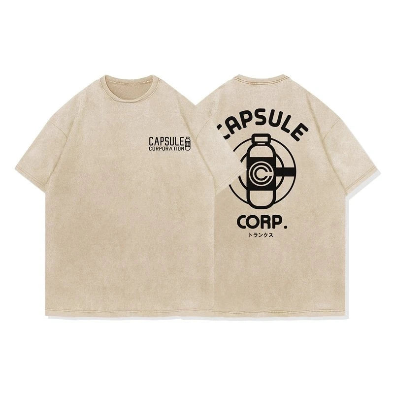 Japanese Anime Dragon Ball Vintage Washed T-shirt Man Women Short Sleeve Tee Summer Casual Graphic Print Streetwear Y2k Clothes
