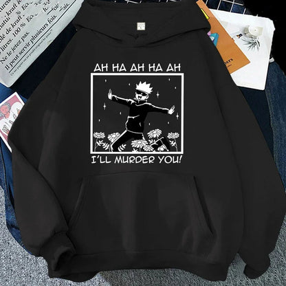 Cool Anime Satoru Gojo Graphic Hoodie for Men Women Casual Wear Trendy Print Sweatshirt Fashion Streetwear