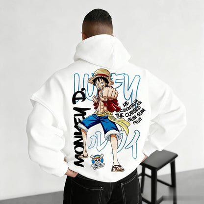 One Piece Anime Print Hoodie Men Women Graphic Pullover Casual Streetwear Sweatshirt Monkey D Luffy Print Jacket Spring Autumn