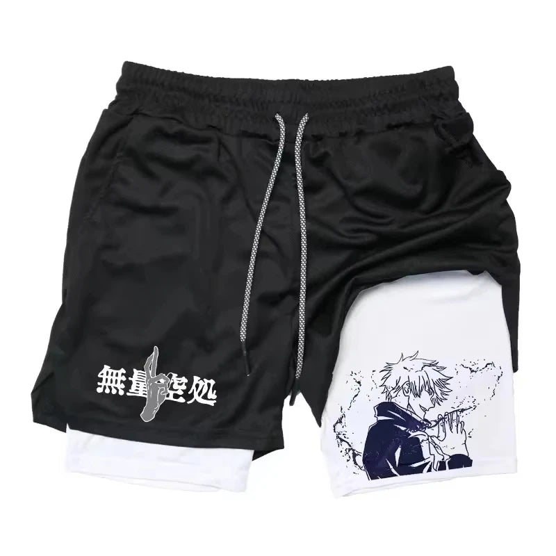 Jujutsu Kaisen Summer Shorts Man Anime Printed Sports Women's Breathable Quick-drying Casual Two-in-one Sports Running Pant 2025