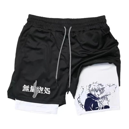 Jujutsu Kaisen Summer Shorts Man Anime Printed Sports Women's Breathable Quick-drying Casual Two-in-one Sports Running Pant 2025