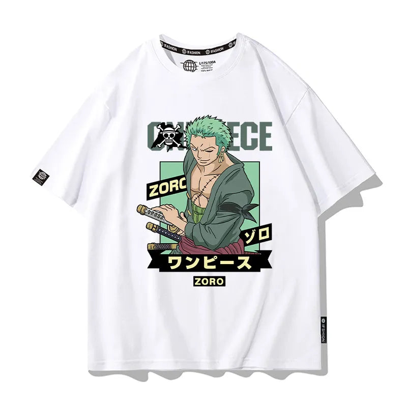 One Piece Short Sleeved T-shirt Men's Summer Nikalufei Aesolon Anime Cotton Summer Loose T-shirt Men's and Women's Half Sleeve