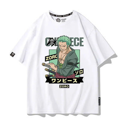 One Piece Short Sleeved T-shirt Men's Summer Nikalufei Aesolon Anime Cotton Summer Loose T-shirt Men's and Women's Half Sleeve