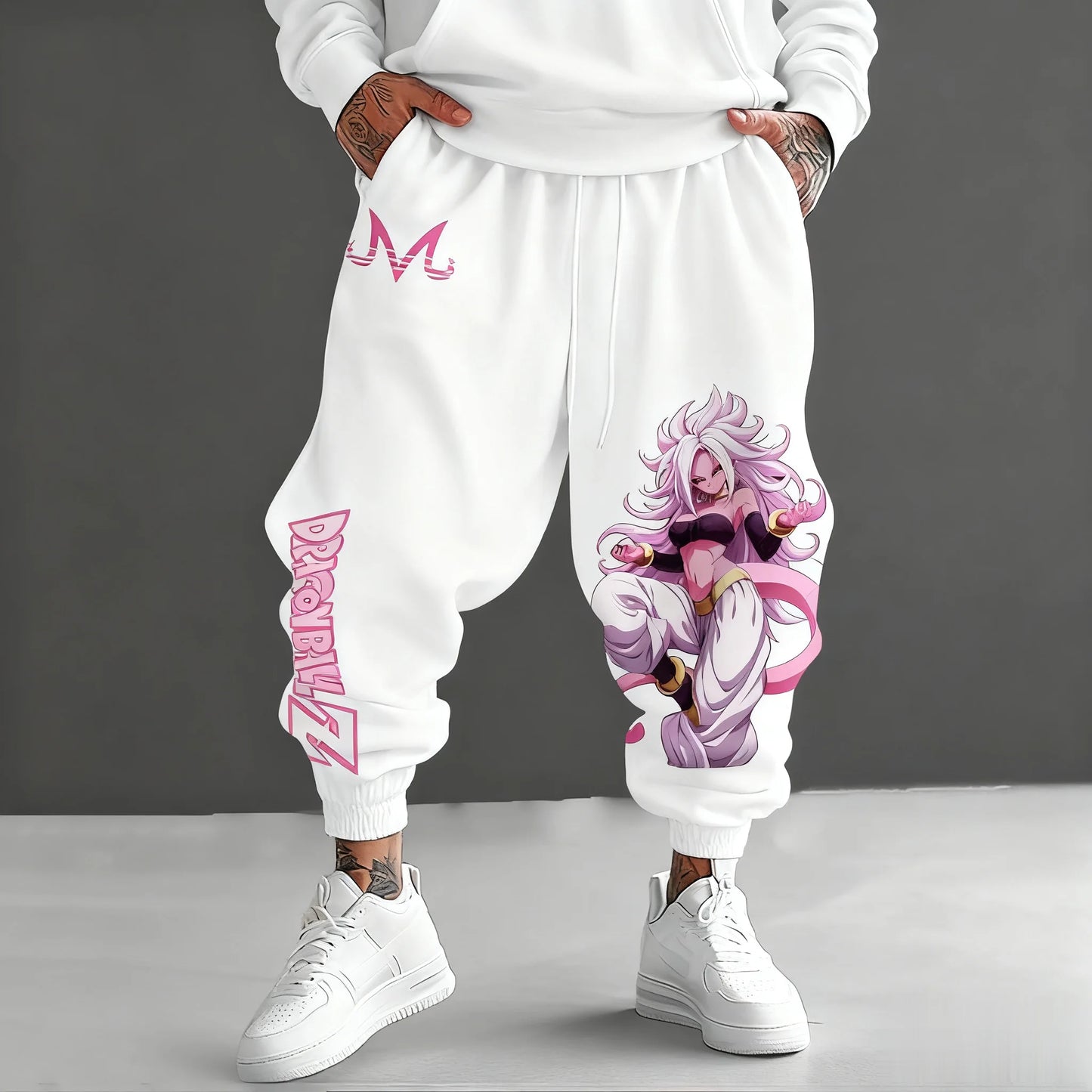 Dragon Ball Z Android 21 Mens Sweatpants Anime Jogger Pants Loose Streetwear Casual Japanese Cartoon Printed Hip Hop Trousers
