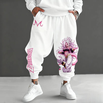 Dragon Ball Z Android 21 Mens Sweatpants Anime Jogger Pants Loose Streetwear Casual Japanese Cartoon Printed Hip Hop Trousers