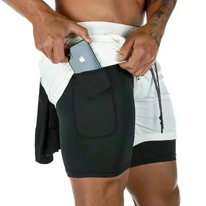 Naruto Anime New Sports 2-in-1 Shorts 2025 Men and Women Summer Gym Training Sweat-absorbing Breathable Fake Two-piece Shorts