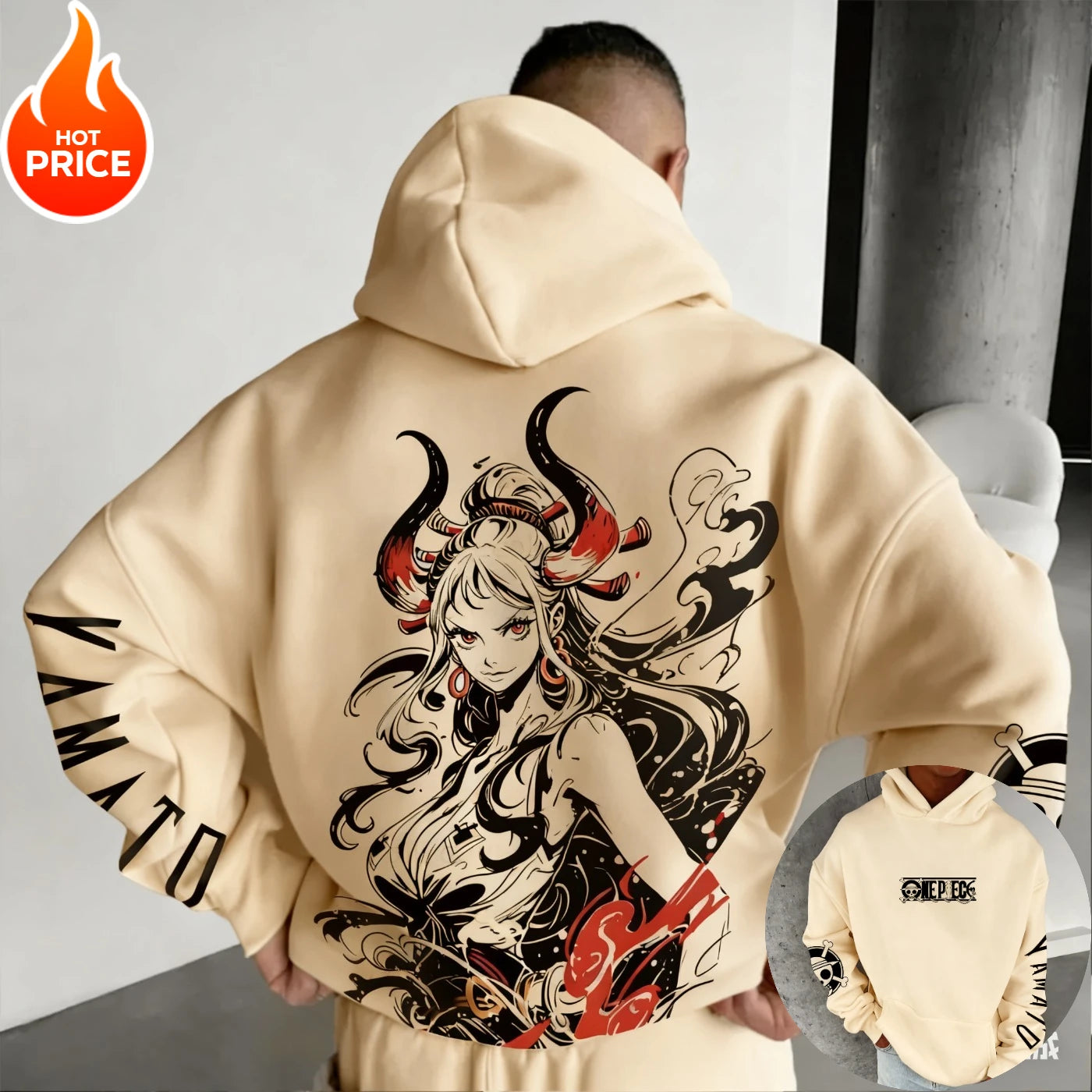 ONE PIECE Yamato Harajuku Anime 2025 Streetwear Winter Oversized Hoodie Vintage Men Women Long Sleeve Hooded Sweater Top Y2k