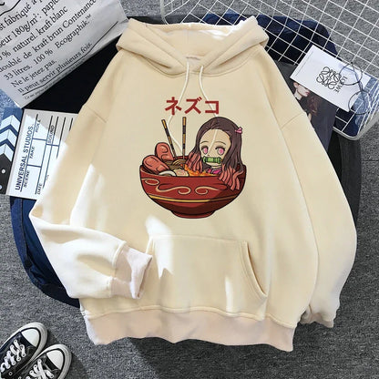 New Kimetsu No Yaiba Sweatshirt Manga Demon Slayer Hoodies Harajuku Anime Japanese Kawaii Hoodie Cartoon Tanjiro Kamado Nezuko