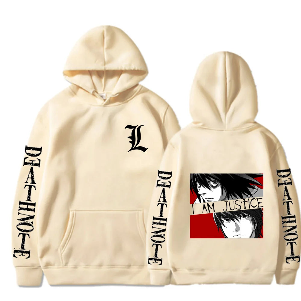 Yagami Light  L·Lawliet Death Note Men's Hoodie Sweatshirt Men Womnen Fashion Brand Design Pullover Men's Fleece Hoodies