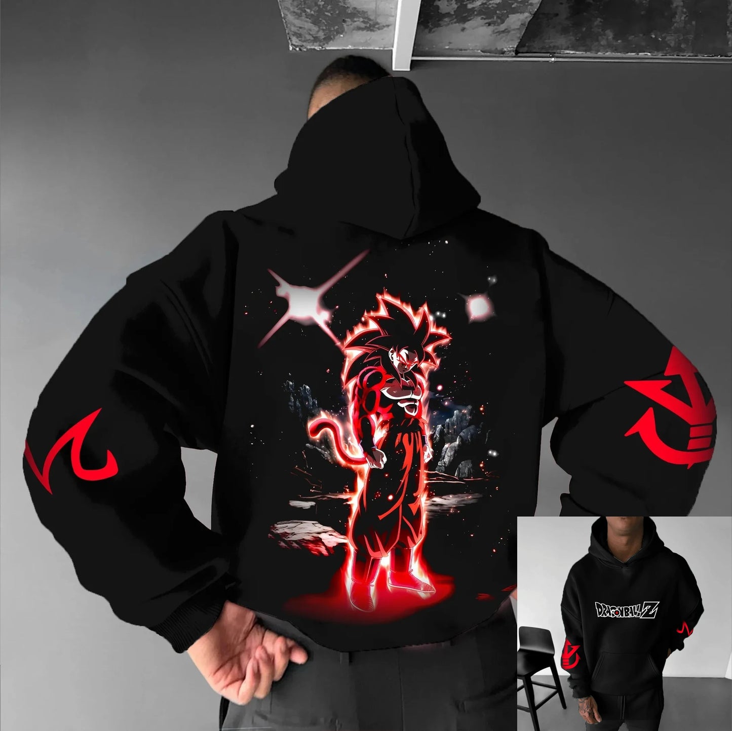 Oversized Hoodie Men Women Dragon Ball Goku Anime Graphic Pullover Streetwear Loose Casual Autumn Winter Hooded Sweatshirt Y2k