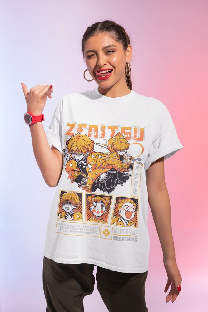 Agatsuma Zenitsu T-Shirt Demon Slayer Kimetsu No Yaiba Movie Halloween shirt