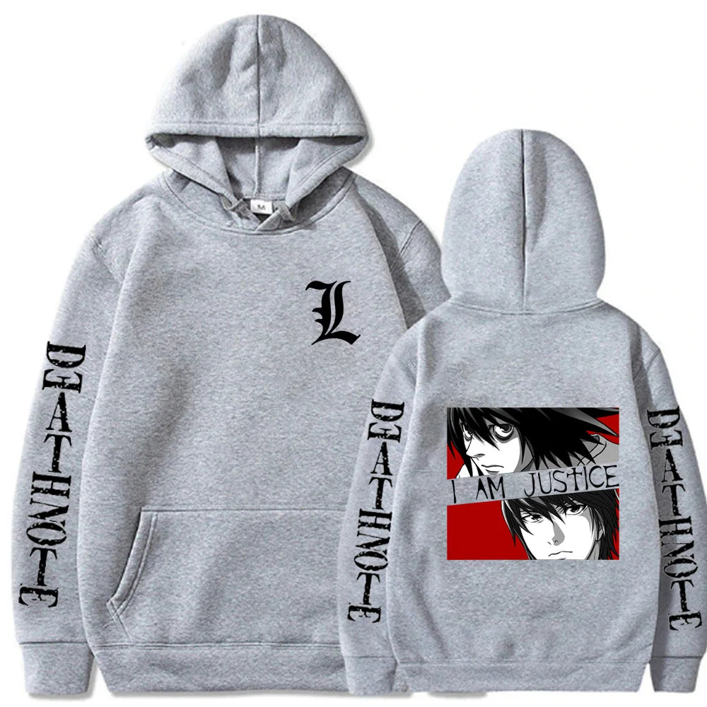 Yagami Light  L·Lawliet Death Note Men's Hoodie Sweatshirt Men Womnen Fashion Brand Design Pullover Men's Fleece Hoodies